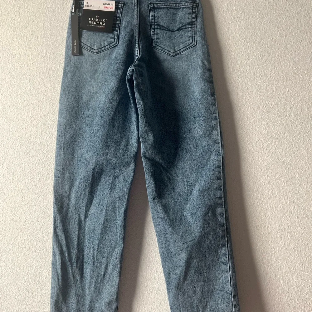 Public Record Big Boy’s Blue Straight Leg‎ Jeans with Classic Stitching, 12, NWT